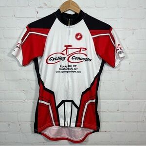 Vintage Castelli Cycling Jersey Mens Medium Short Sleeve Pockets Zip Up